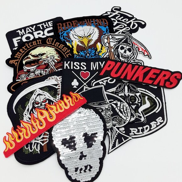 20 punk biker patches iron on - Picture 2 of 4